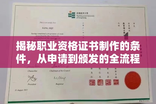 永济揭秘职业资格证书制作的条件，从申请到颁发的全流程解析